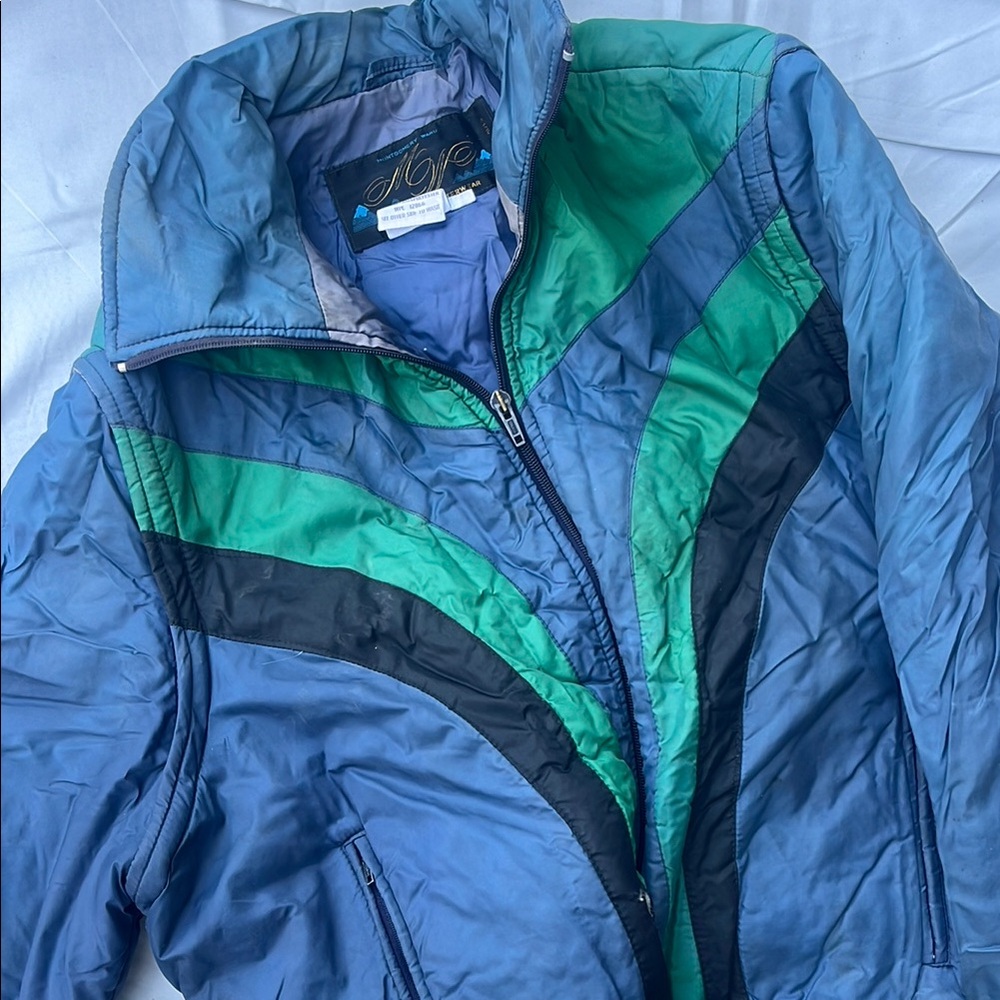 Blue and Green Colorblock Jacket